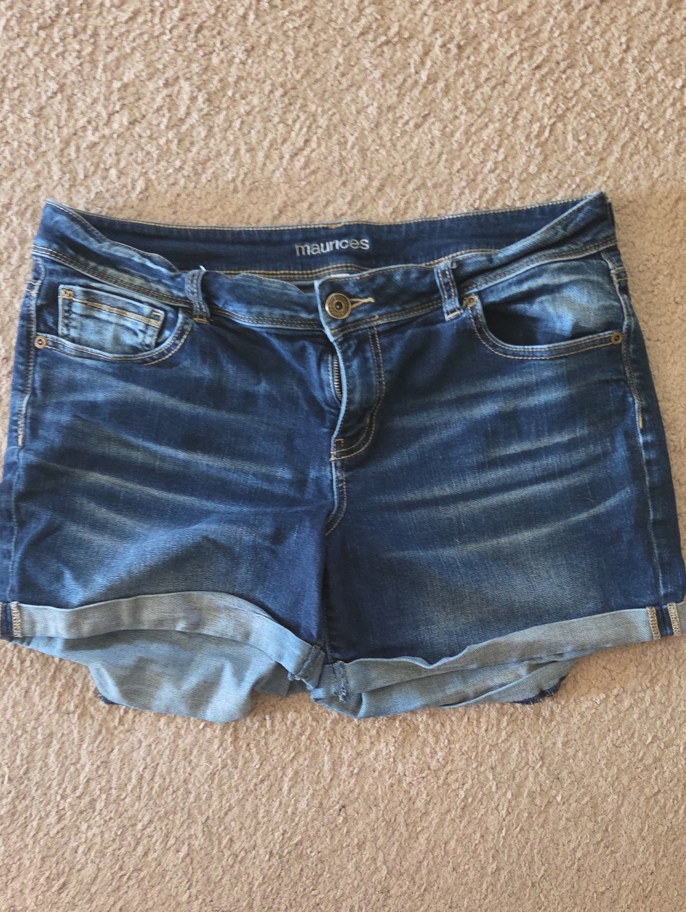 Maurices Blue Rolled-Cuff Denim Shorts